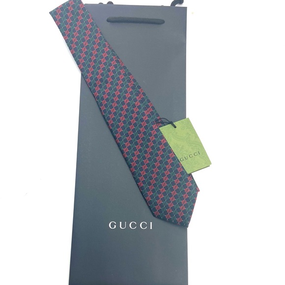 Gucci #644150 GG Print 100% Silk Tie - Picture 5 of 7